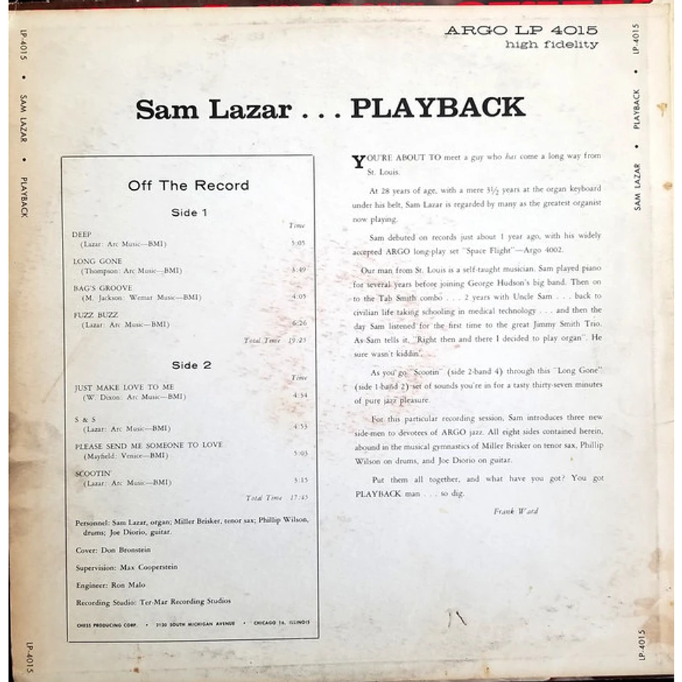 Sam Lazar Trio - Playback