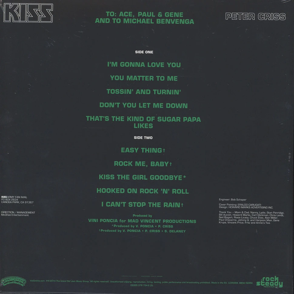 Kiss - Peter Criss Back To Black Edition