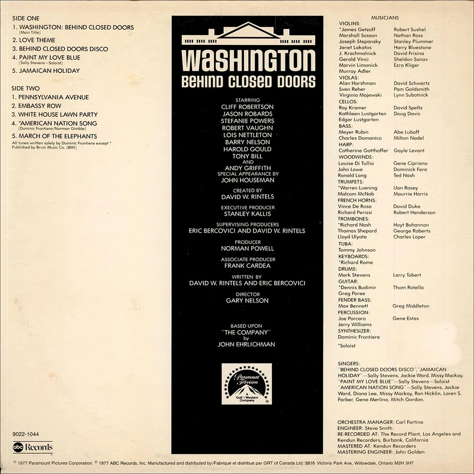 Dominic Frontiere - OST Washington: Behind Closed Doors