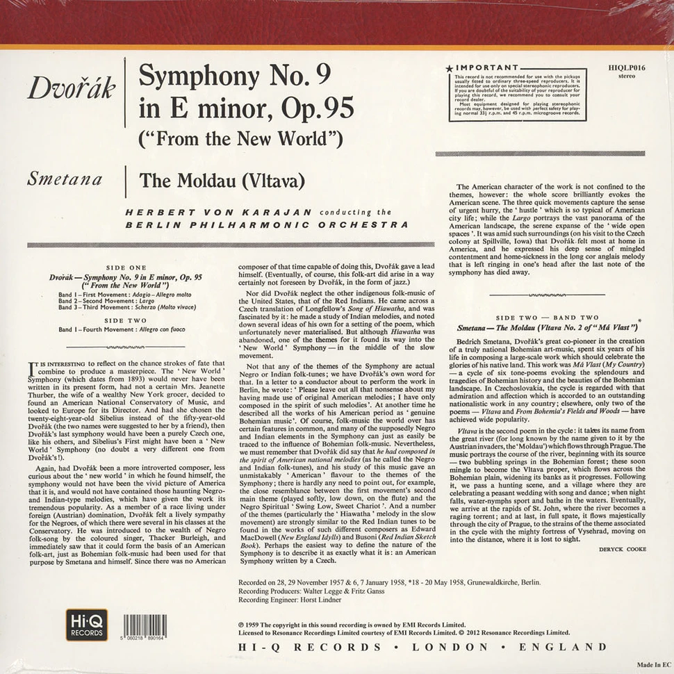 Von Karajan / Berlin Philharmonic Orchestra - Dvorak / New World Symphony