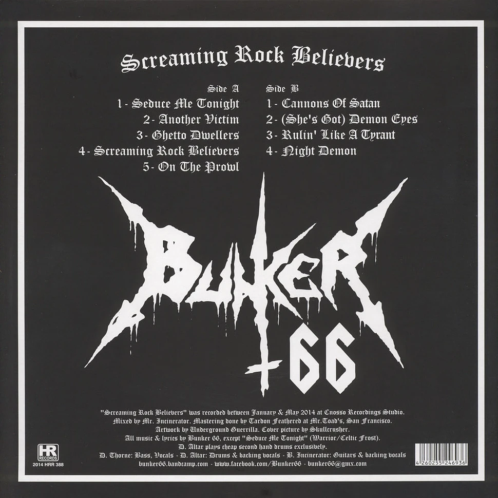 Bunker 66 - Screaming Rock Believers Colored Vinyl Edition