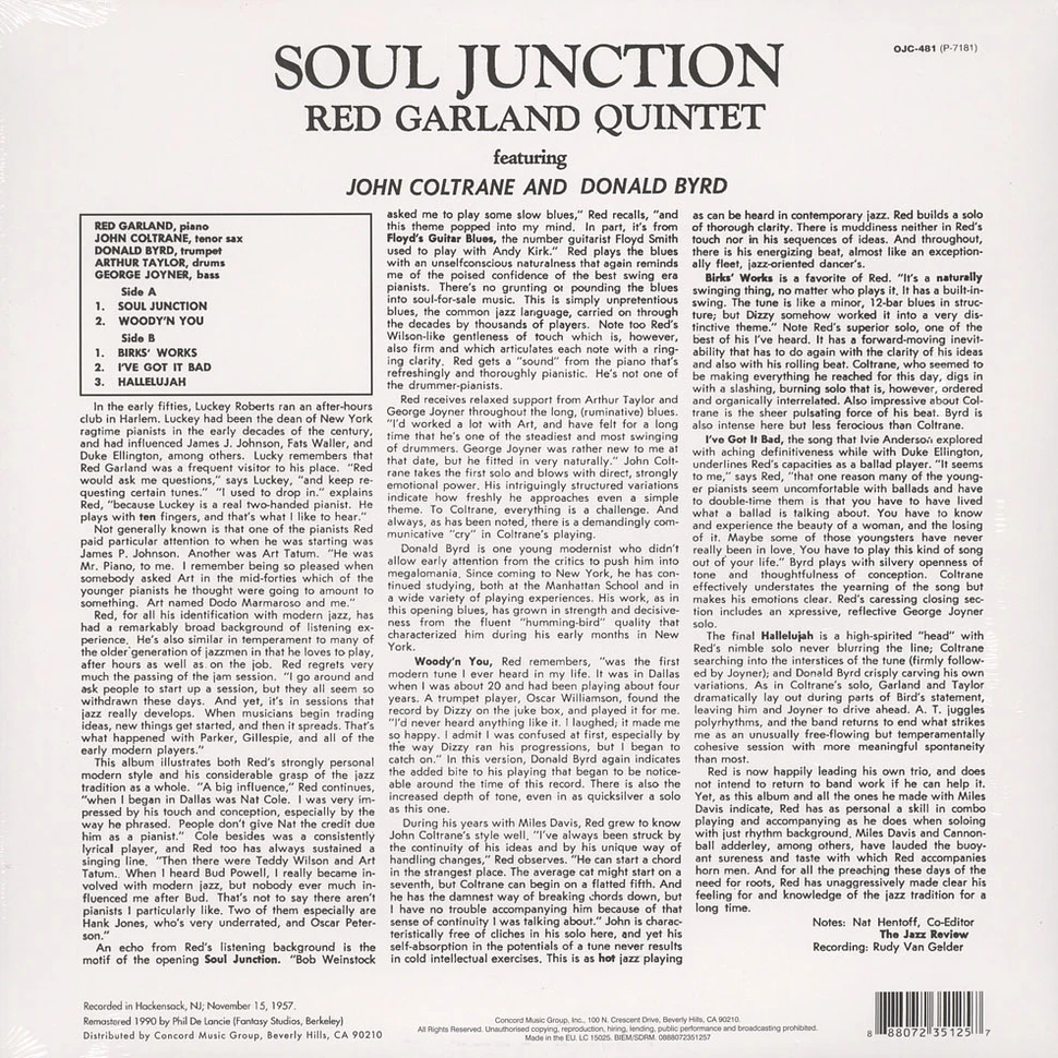 Red Garland Quintet - Soul Junction Back To Black Edition