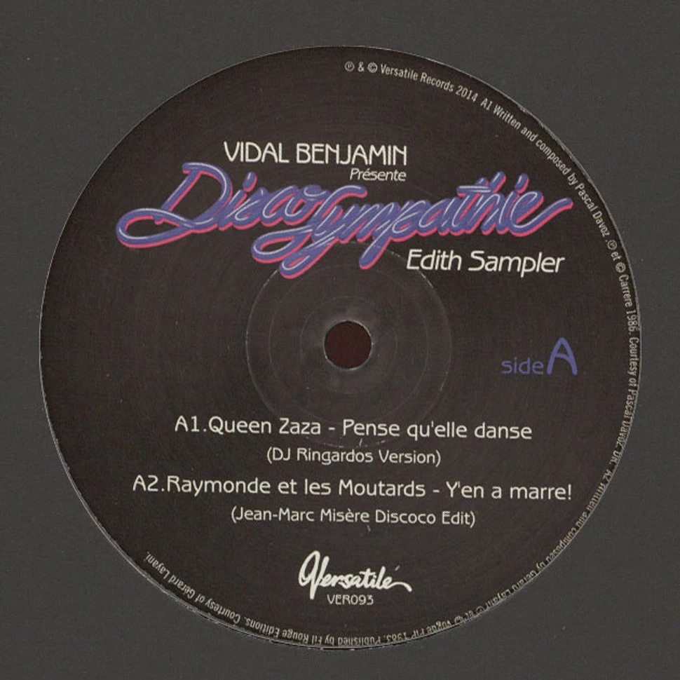 Vidal Benjamin - Disco Sympathie Edith Sampler 12"