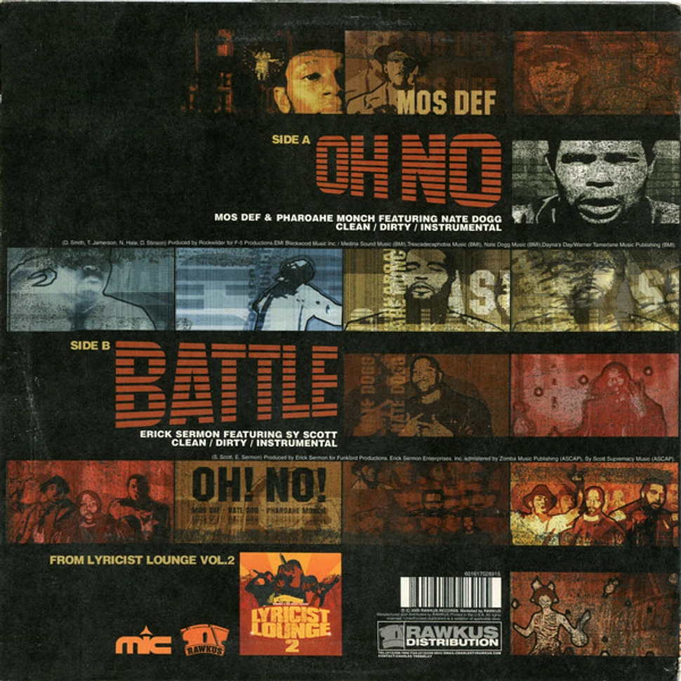 Mos Def & Pharoahe Monch Featuring Nate Dogg / Erick Sermon Featuring Sy Scott - Oh No / Battle