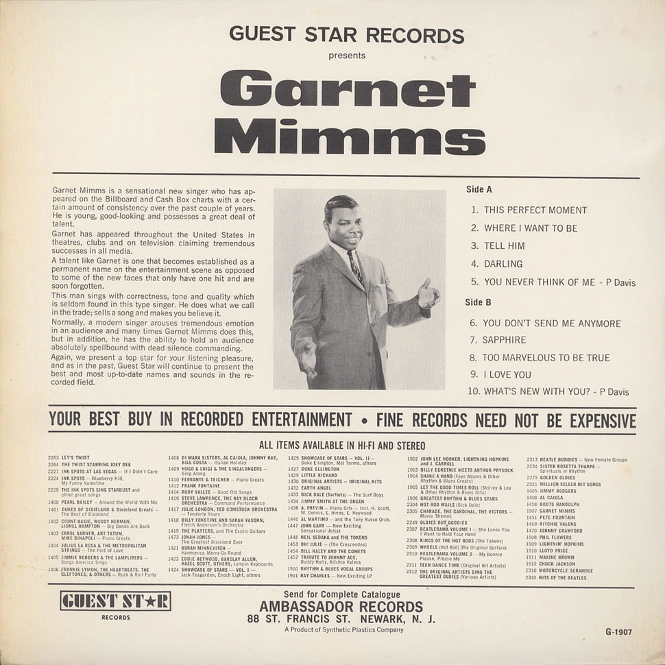 Garnet Mimms - Sensational New Star