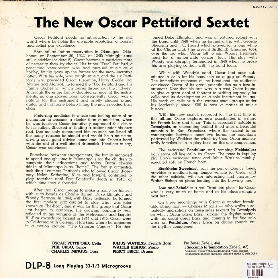 The New Oscar Pettiford Sextet - The New Oscar Pettiford Sextet