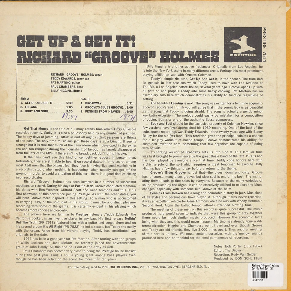 Richard "Groove" Holmes - Get Up And Get It!