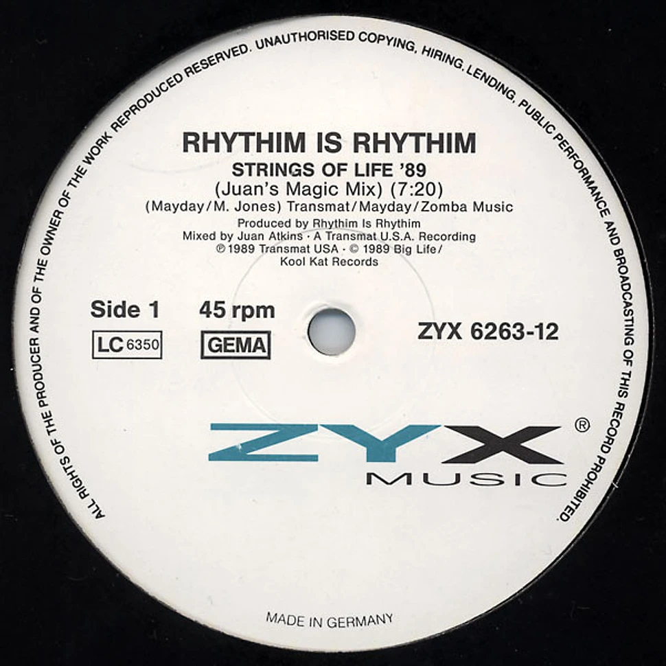 Rhythim Is Rhythim Strings Of Life '89 Vinyl 12