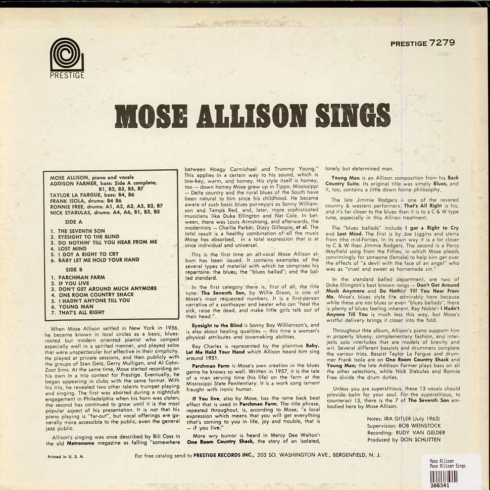 Mose Allison - Mose Allison Sings