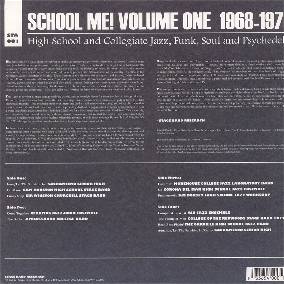 V.A. - School Me! Volume One, 1968-1975 - High School And Collegiate Jazz, Funk, Soul And Psychedelia