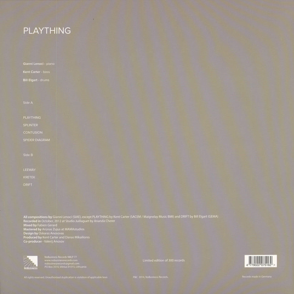 Kent Carter / Gianni Lenoci / Bill Elgart - Plaything