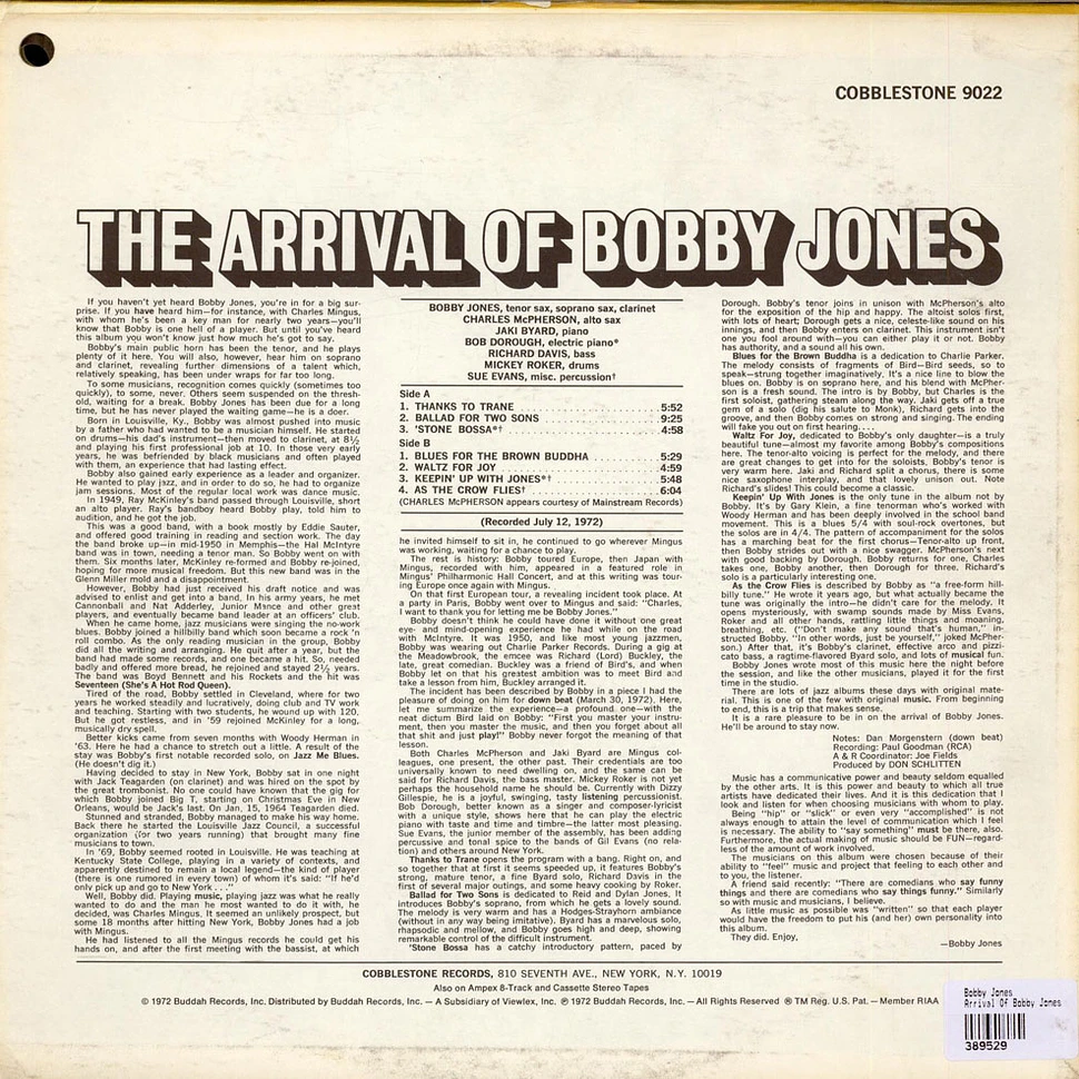 Bobby Jones - Arrival Of Bobby Jones