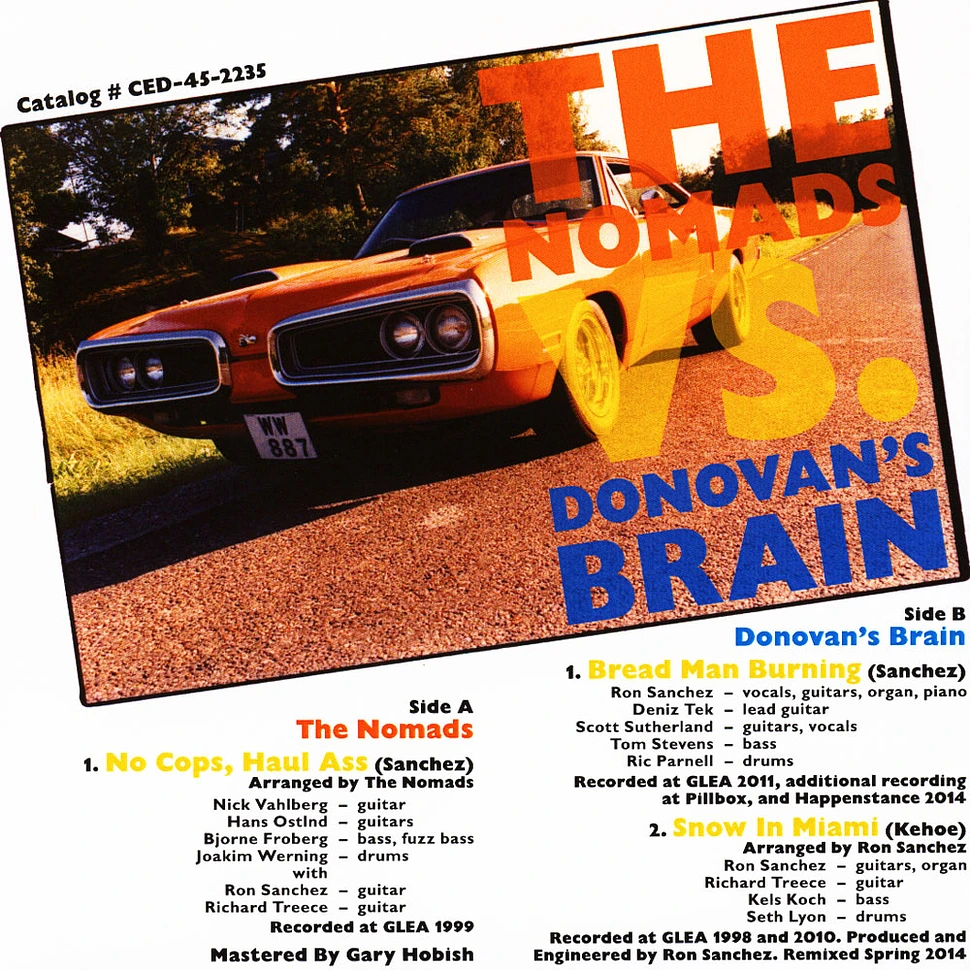 Nomads / Donovan's Brain - No Cops, Haul Ass