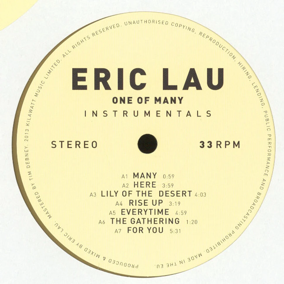 Eric Lau - One Of Many Instrumentals Gold Vinyl Edition