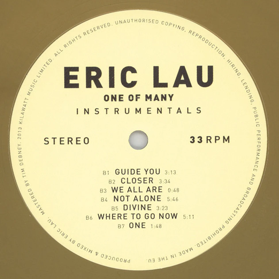 Eric Lau - One Of Many Instrumentals Gold Vinyl Edition