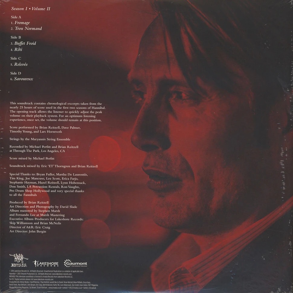 Brian Reitzell - OST Hannibal Season 1 Volume 2 Black Vinyl Edition
