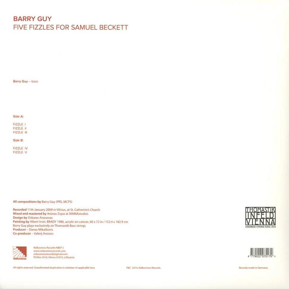 Barry Guy - Five Fizzles for Samuel Beckett