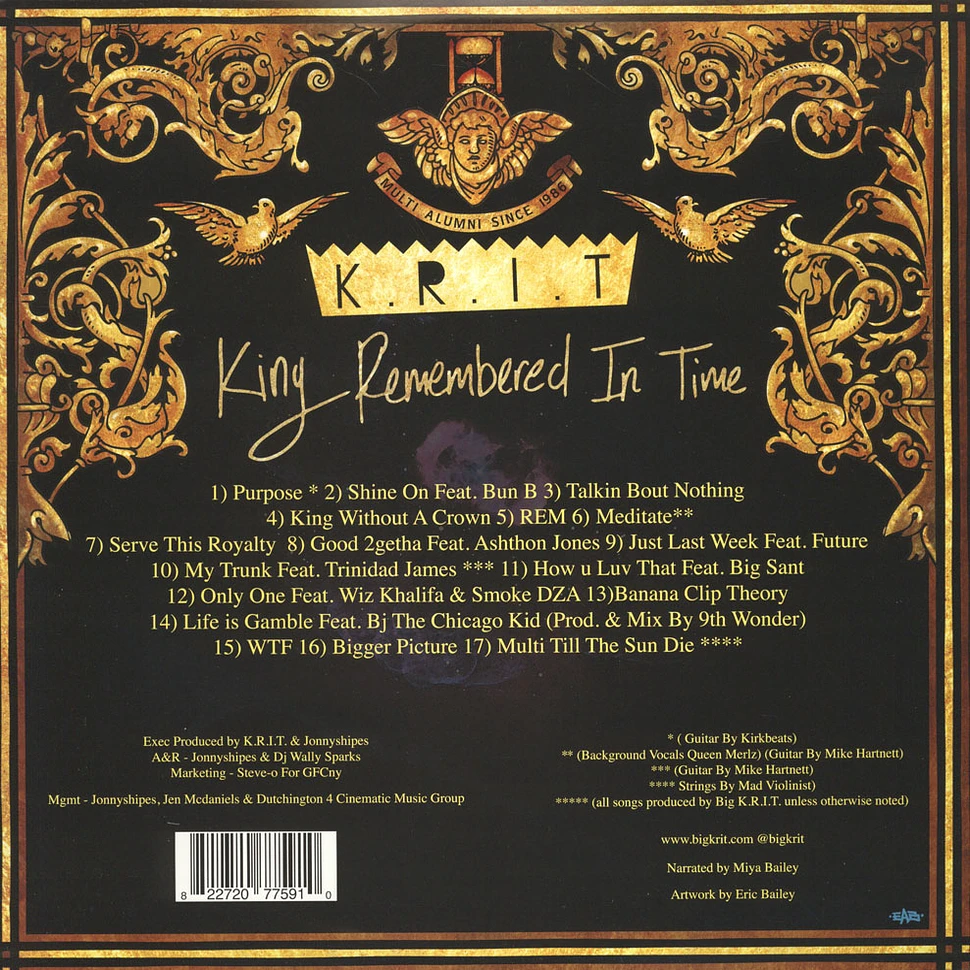 Big K.R.I.T. - King Remembered In Time Colored Vinyl Edition