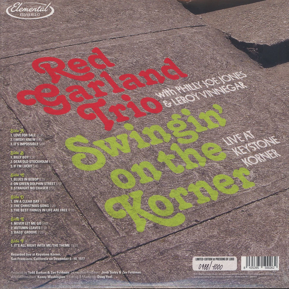 Red Garland Trio - Swingin On The Korner: Live At Keystone Korner