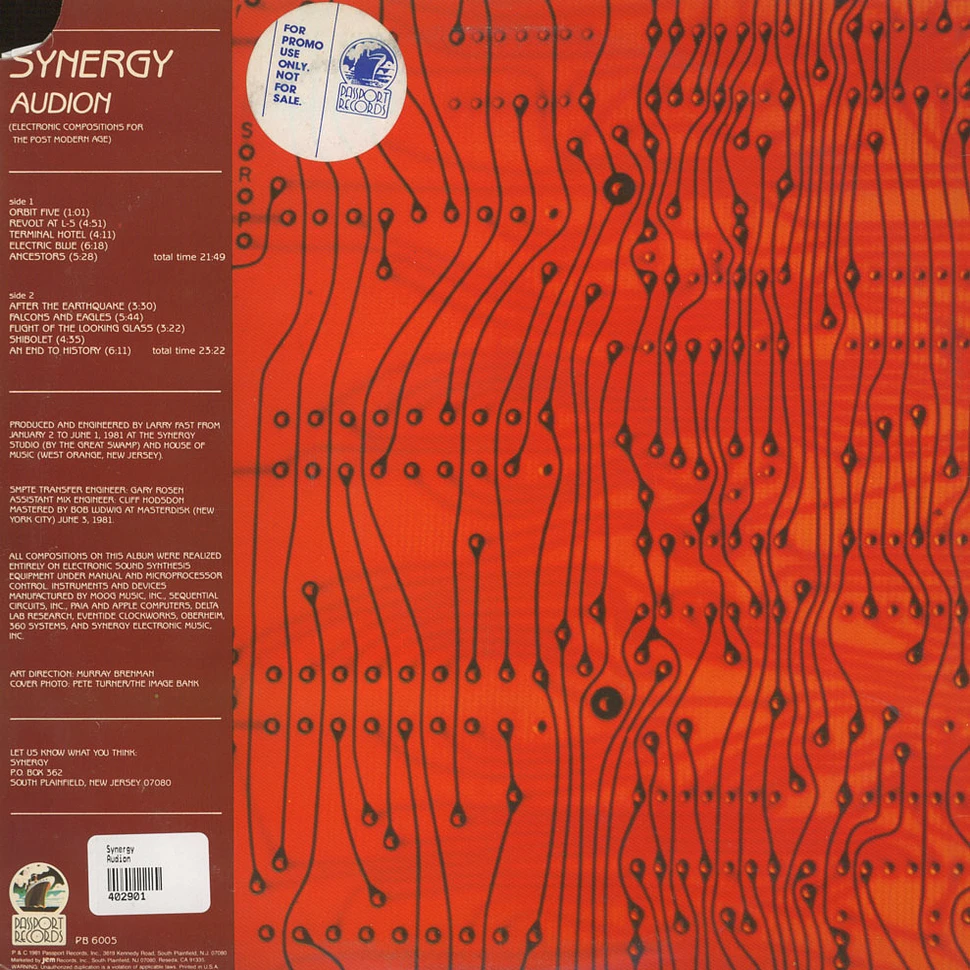 Synergy - Audion (Electronic Compositions For The Post Modern Age)