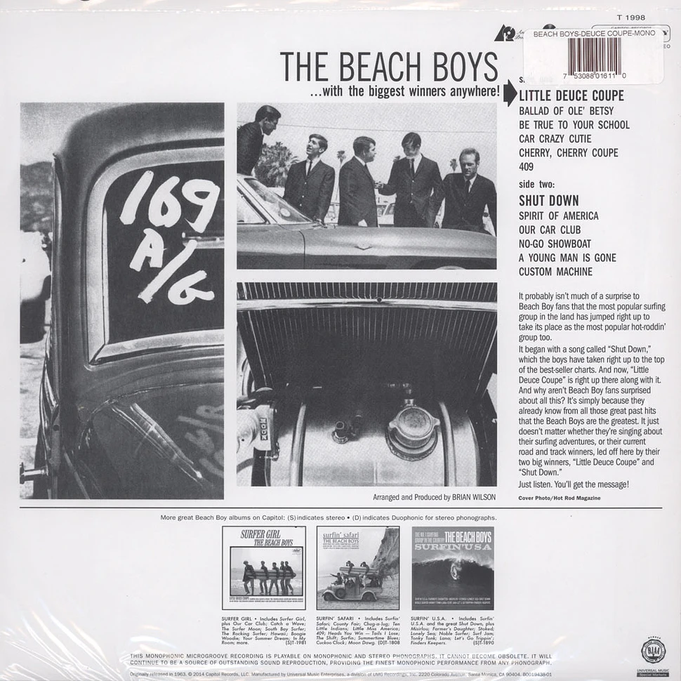 The Beach Boys - Little Deuce Coupe 200g Vinyl, Mono Edition