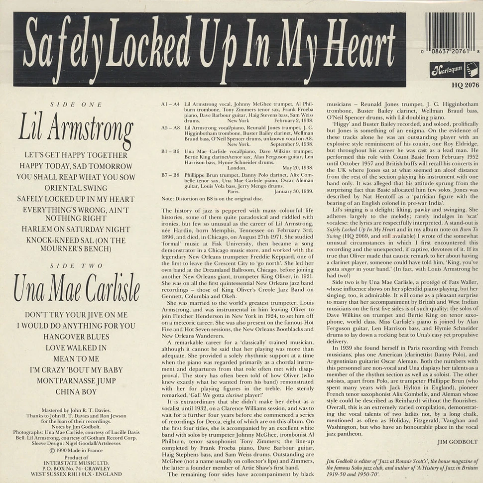 Lil Armstrong / Una Mae Carlisle - Safley Locked Up In My Heart