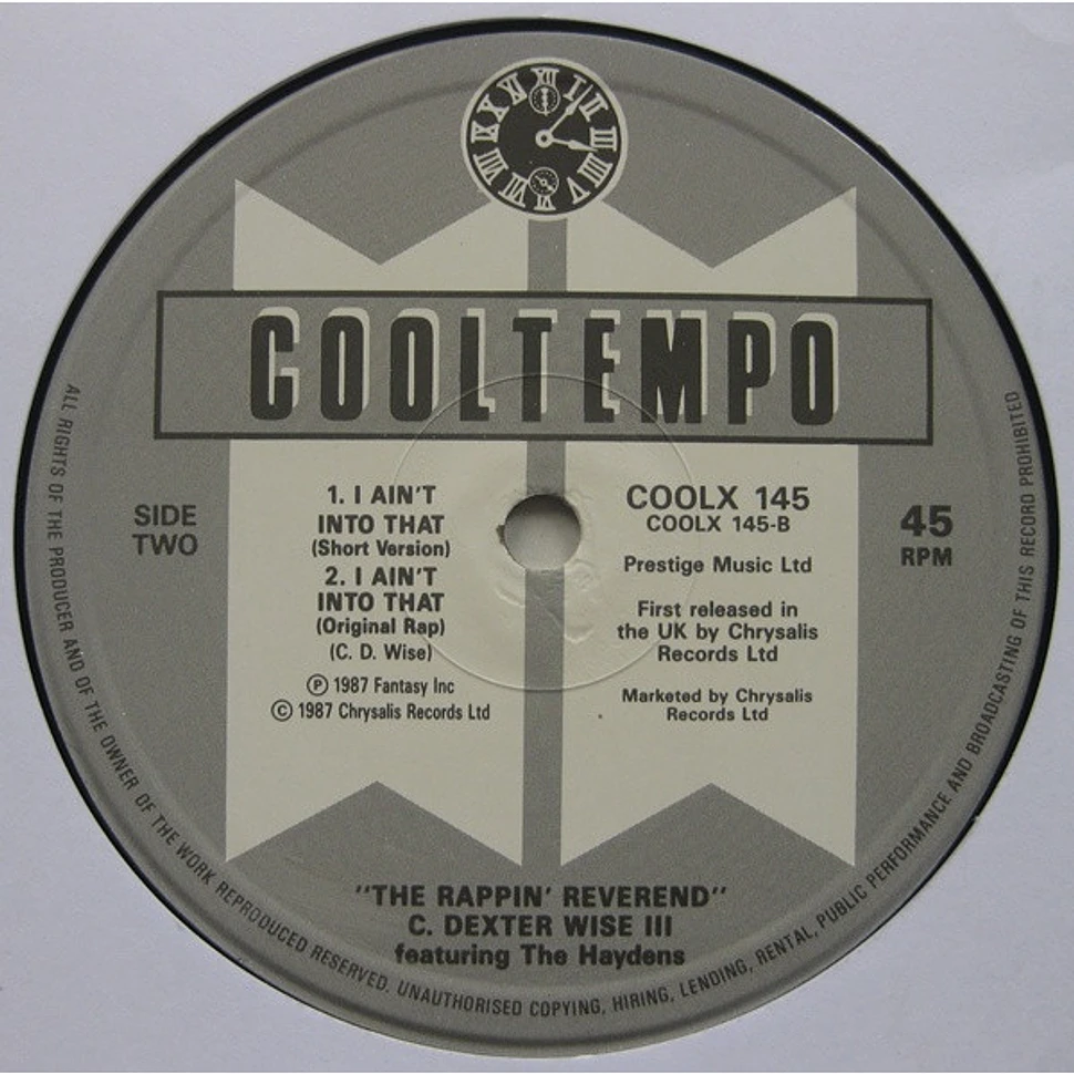The Rappin' Reverend Featuring The Haydens - I Ain't Into That!