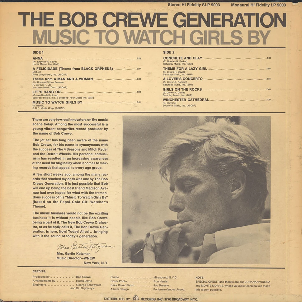 The Bob Crewe Generation - Music To Watch Girls By