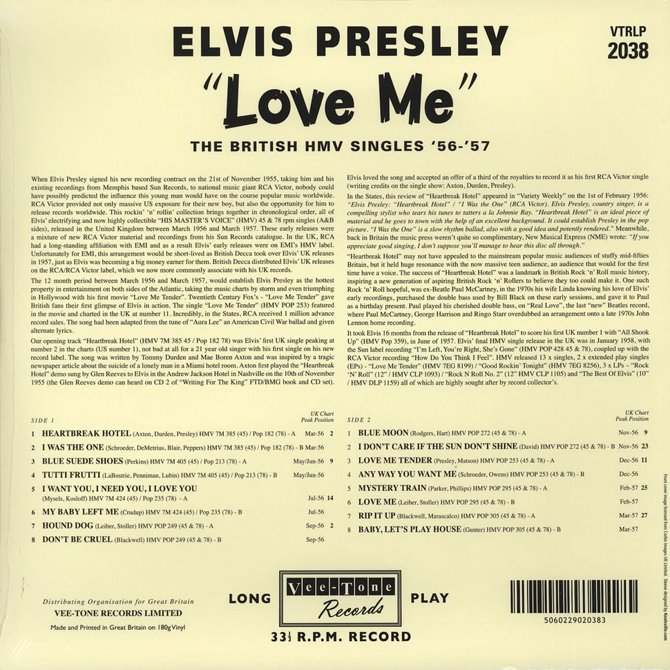 Elvis Presley - Love Me - The British HMV Singles '56-'57