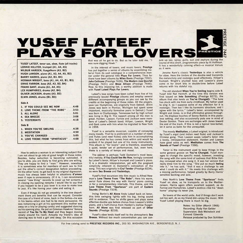 Yusef Lateef - Plays For Lovers