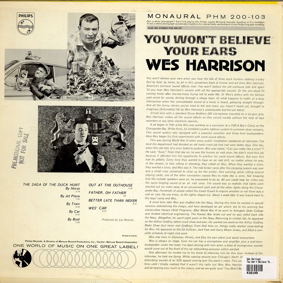 Wes Harrison - You Won't Believe Your Ears
