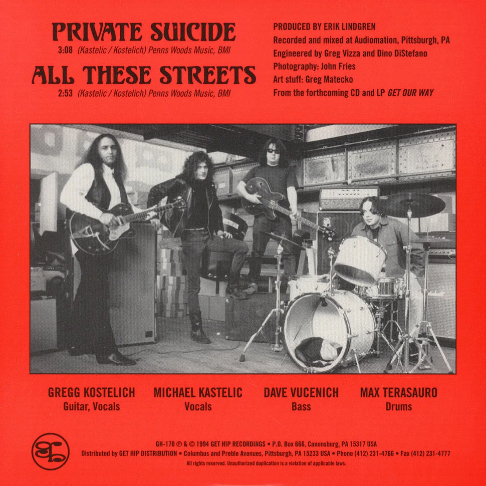 The Cynics - Private Suicide/All These Streets Colored Vinyl Edition