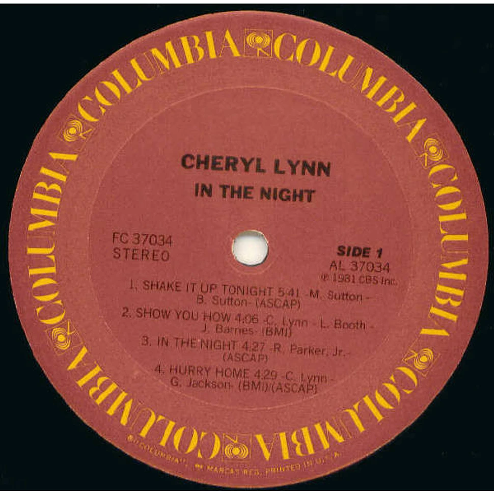 Cheryl Lynn - In The Night