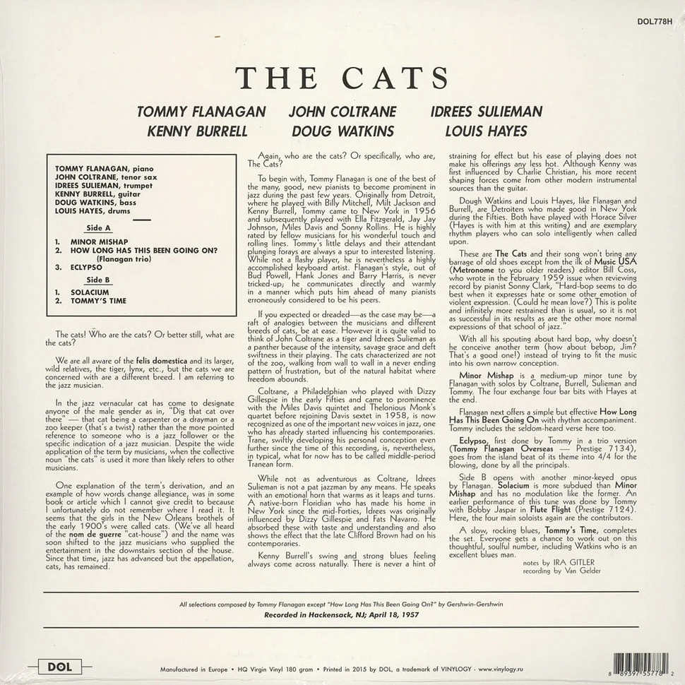 John Coltrane & Kenny Burrell - The Cats 180g Vinyl Edition