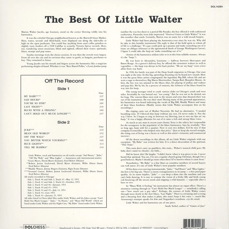 Little Walter - The Best Of Little Walter 180g Vinyl Edition