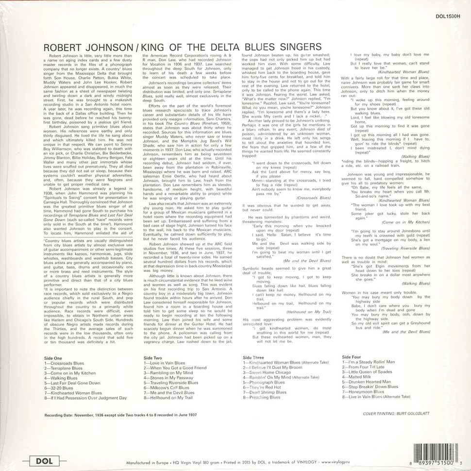 Robert Johnson - King Of The Delta Blues Volume 1 & 2 180g Vinyl Edition