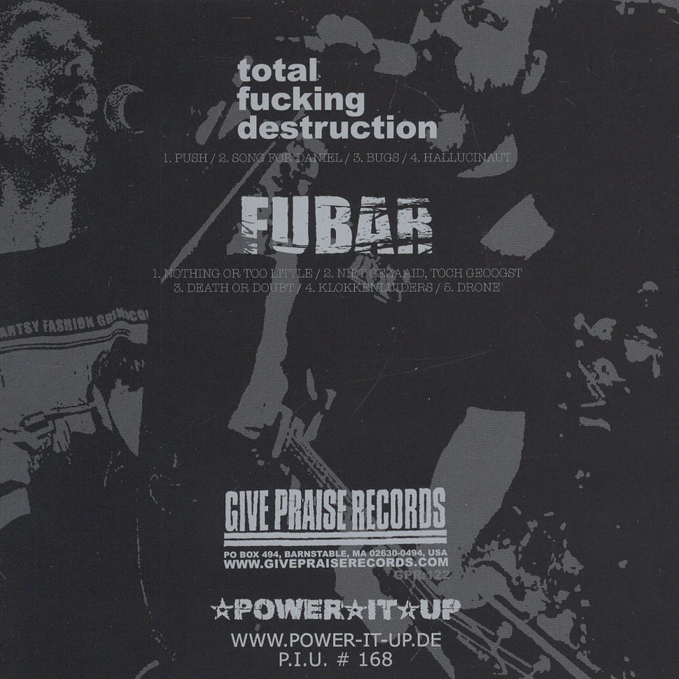 Total Fucking Destruction / Fubar - Split