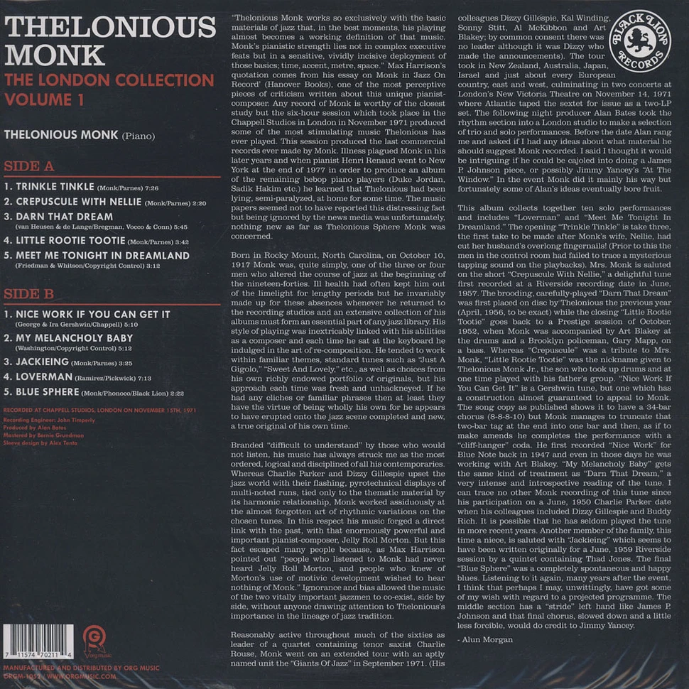 Thelonious Monk - London Collection 1