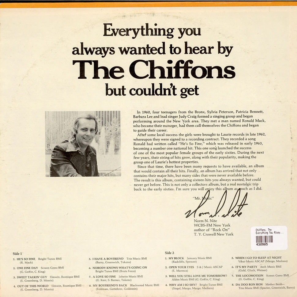 The Chiffons - Everything You Always Wanted To Hear By The Chiffons But Couldn't Get