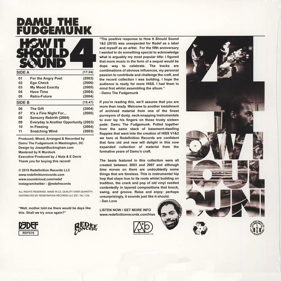 Damu The Fudgemunk - How It Should Sound Volume 4 Black Vinyl Edition