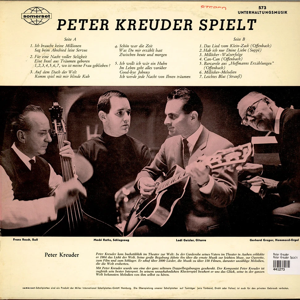 Peter Kreuder - Peter Kreuder Spielt