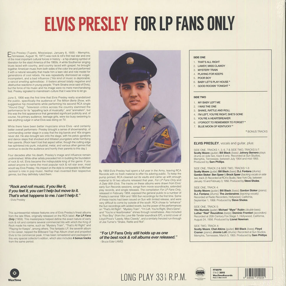 Elvis Presley - For LP Fans Only