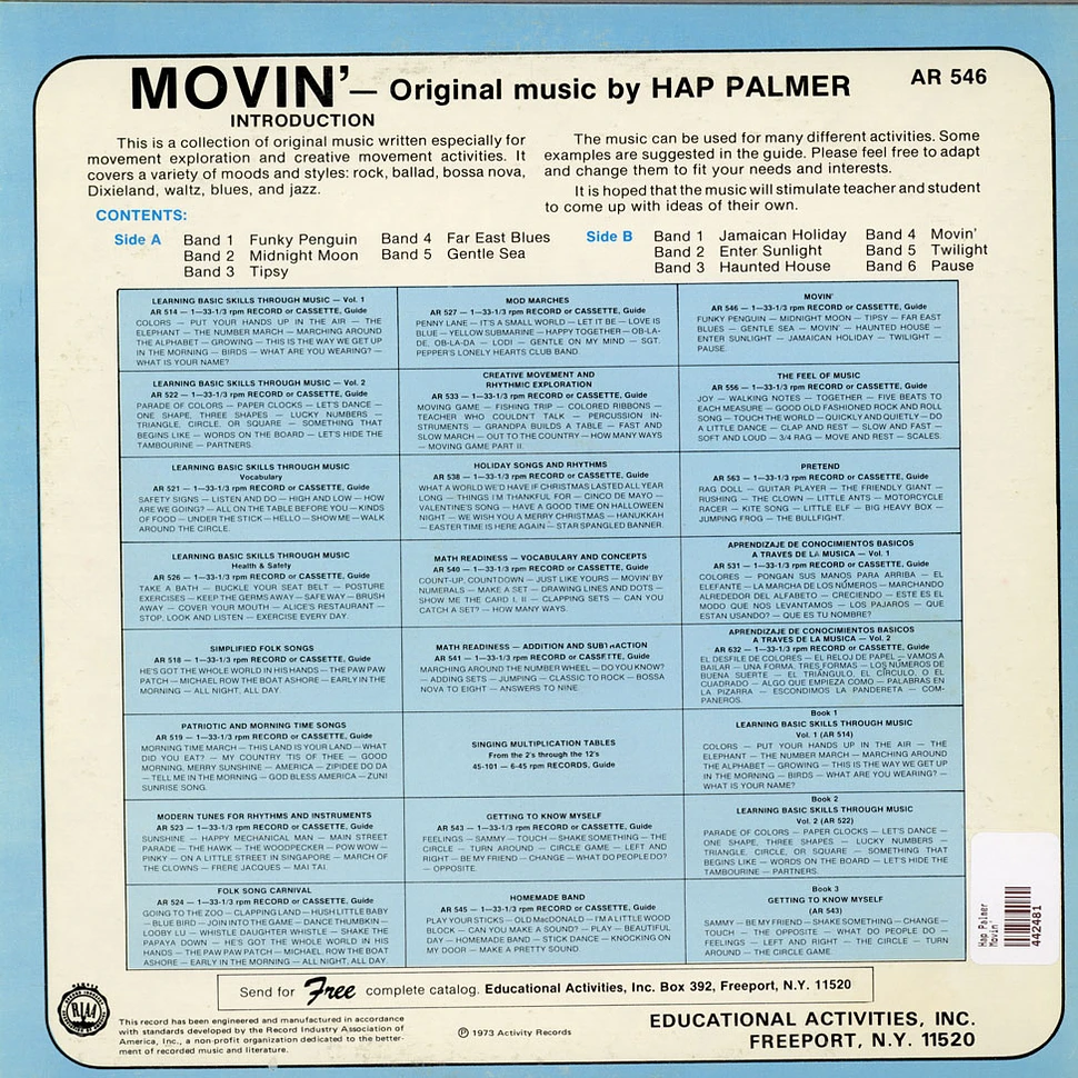 Hap Palmer - Movin'