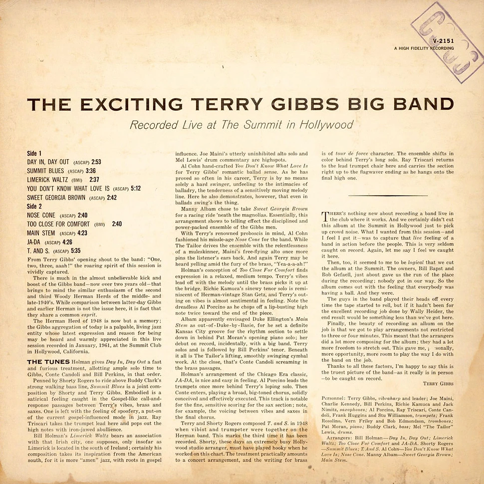 Terry Gibbs Big Band - The Exciting Terry Gibbs Big Band