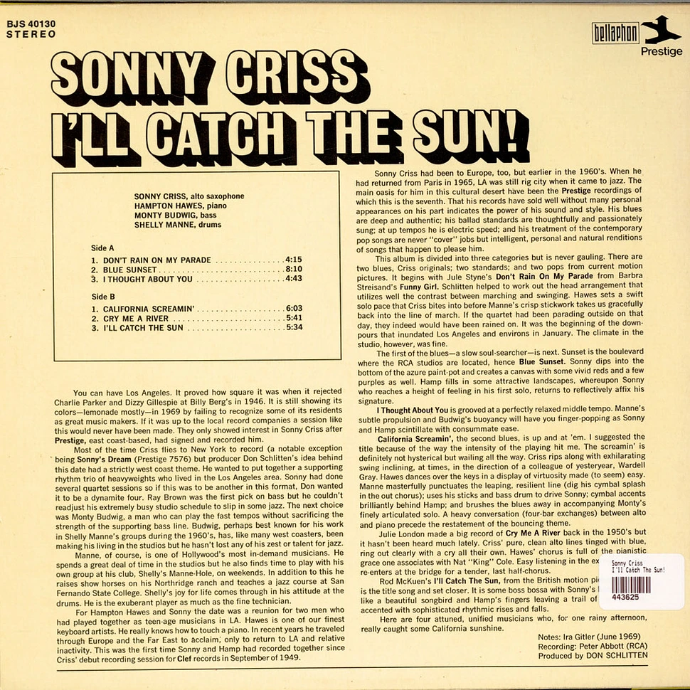 Sonny Criss - I'll Catch The Sun!