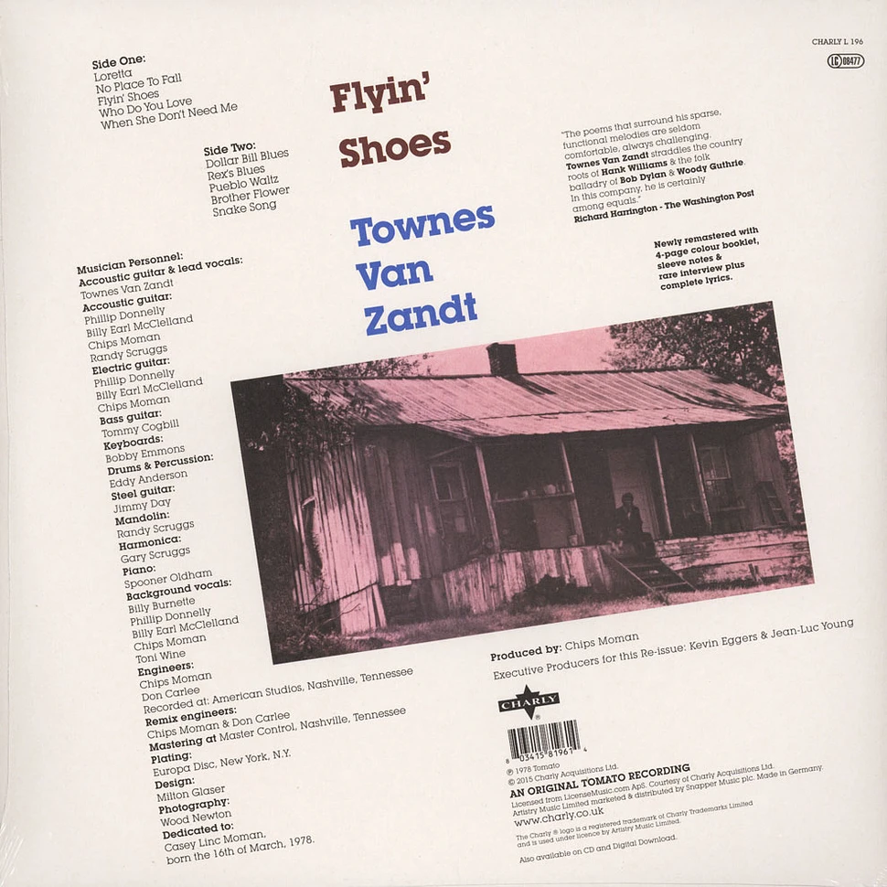 Townes Van Zandt - Flyin' Shoes Blue Vinyl Edition
