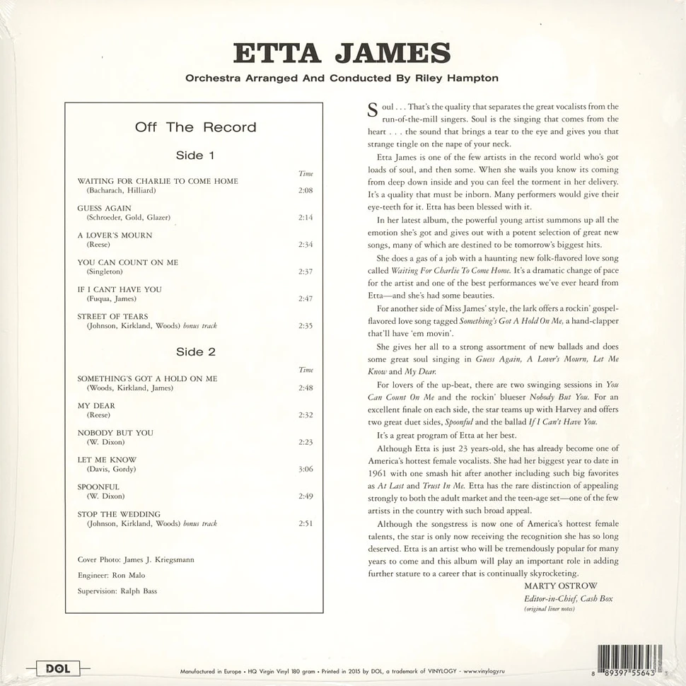 Etta James - Etta James 180g Vinyl Edition