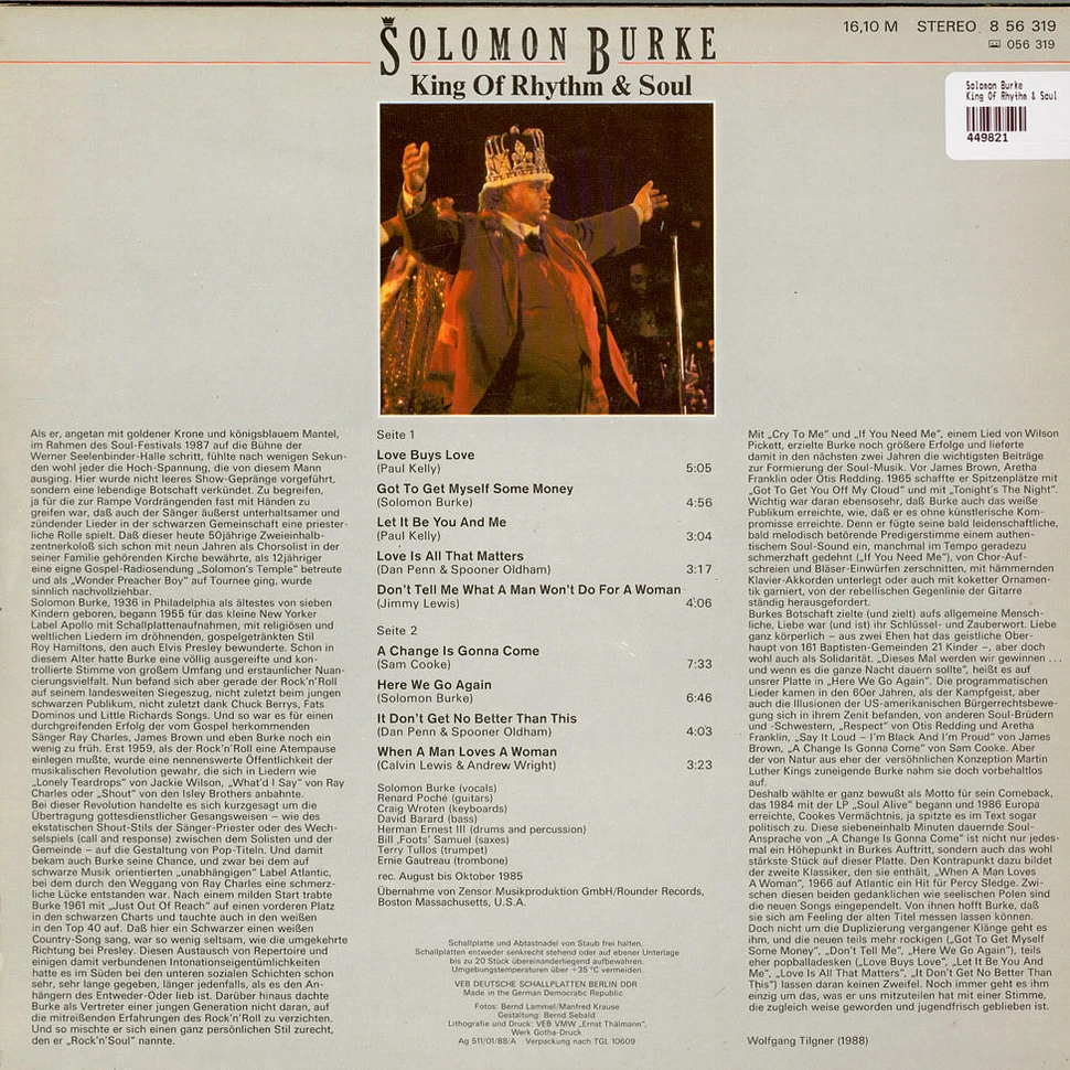 Solomon Burke - King Of Rhythm & Soul