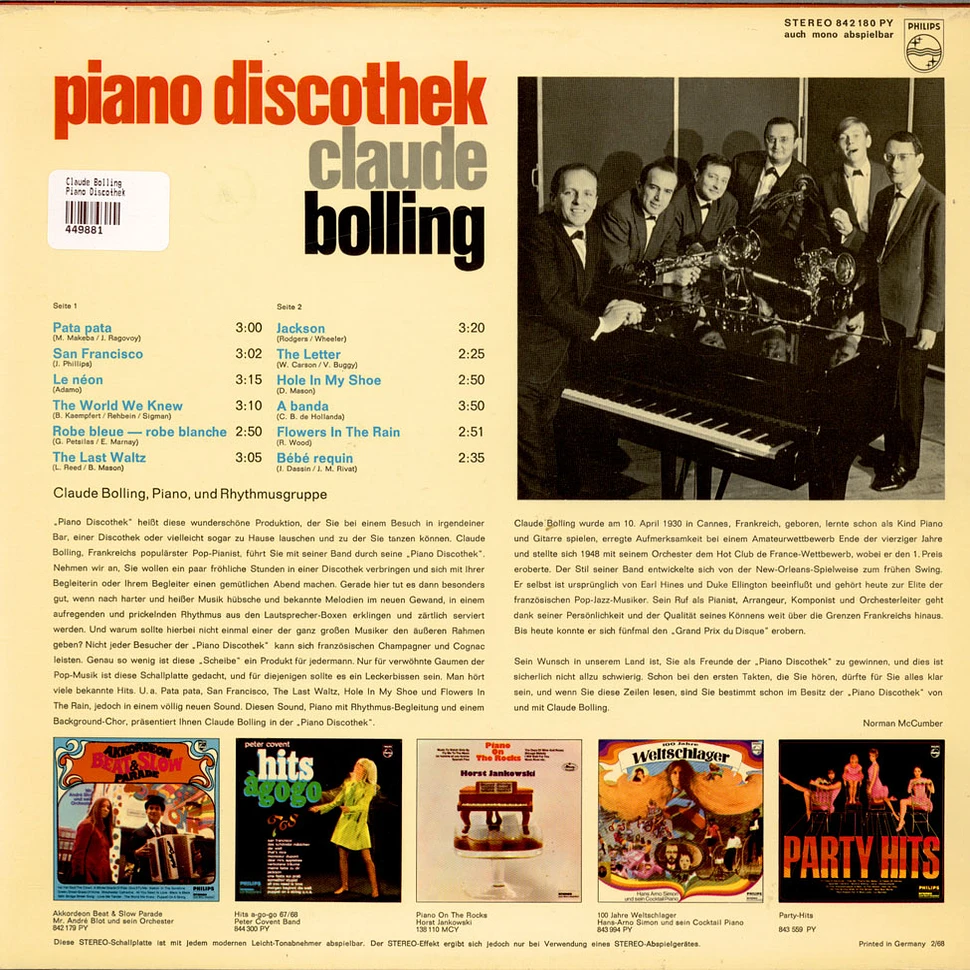 Claude Bolling - Piano Discothek