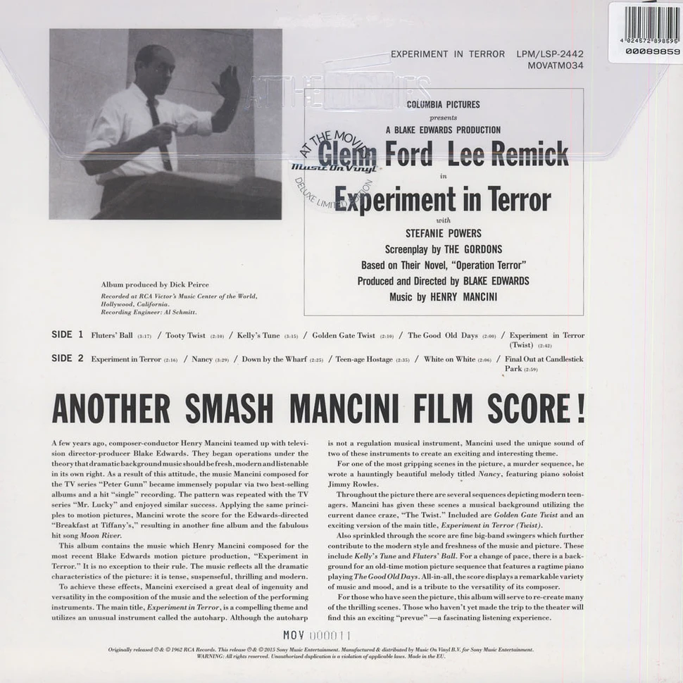 Henry Mancini - OST Experiment In Terror Blood Red Vinyl Edition